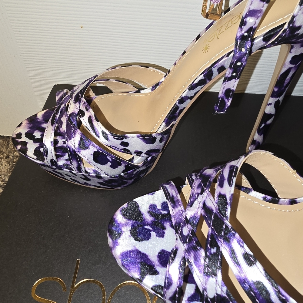 Purple leopard print high heels New Shoe Dazzle - Picture 2 of 3